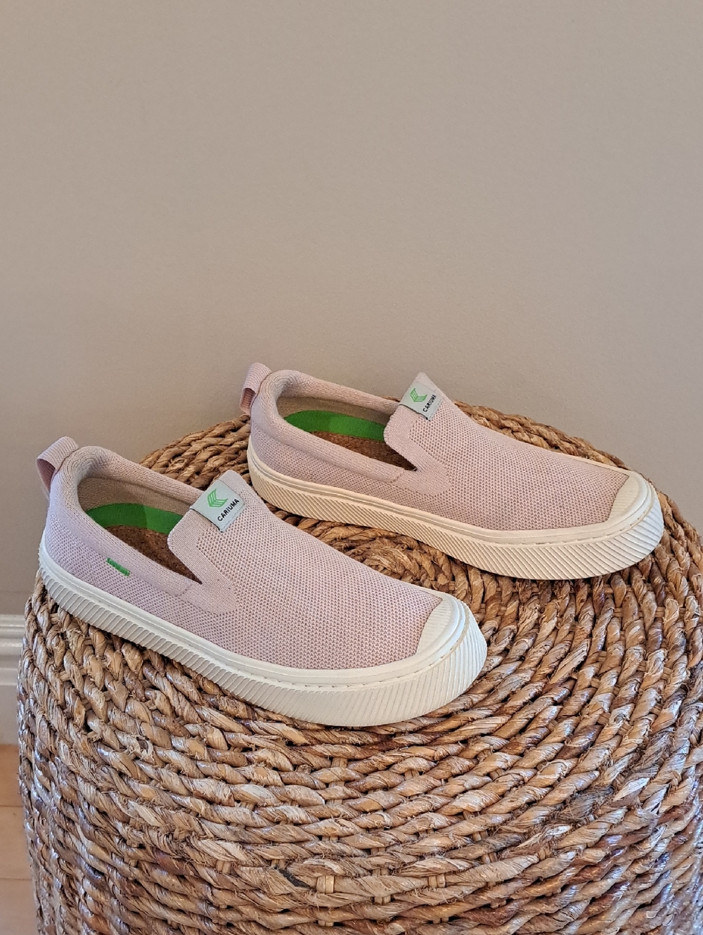Cariuma Womens Dusty Rose Stretch Knit Athleisure Slip On Loafer Sneakers 7